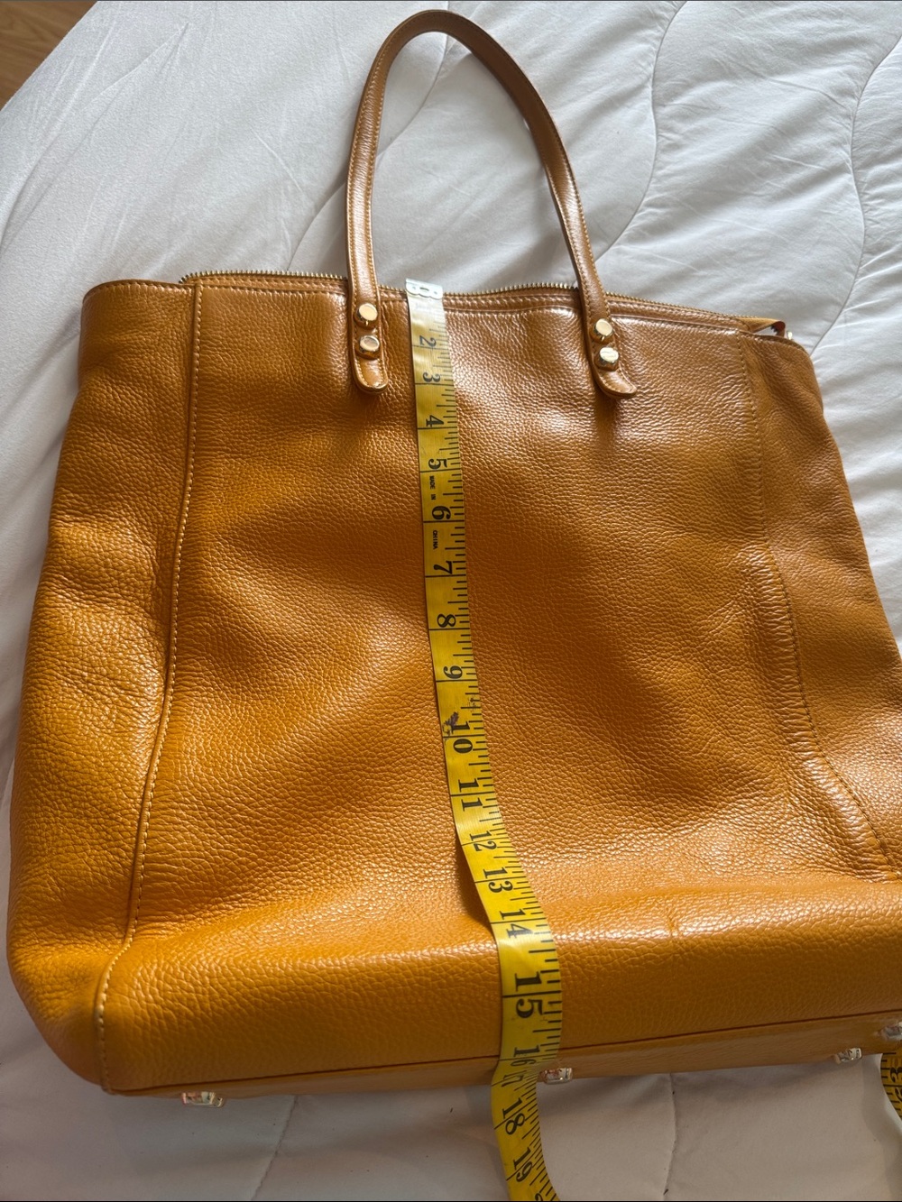 Christopher Kon yellow leather bag with purple lining - Picture 12 of 14